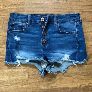 American Eagle High-Waisted Button Up Jean Shorts